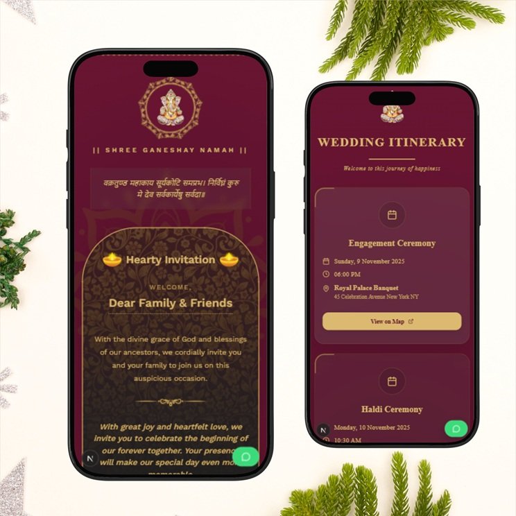Grand Royal Heritage Website — invitation template preview